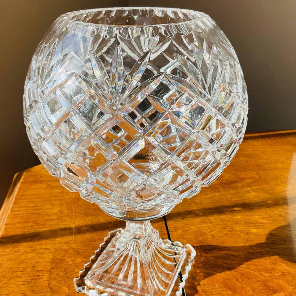 Elegant Crystal Cut Glass Vase/Candle Holder #2 - Picture 2 of 5